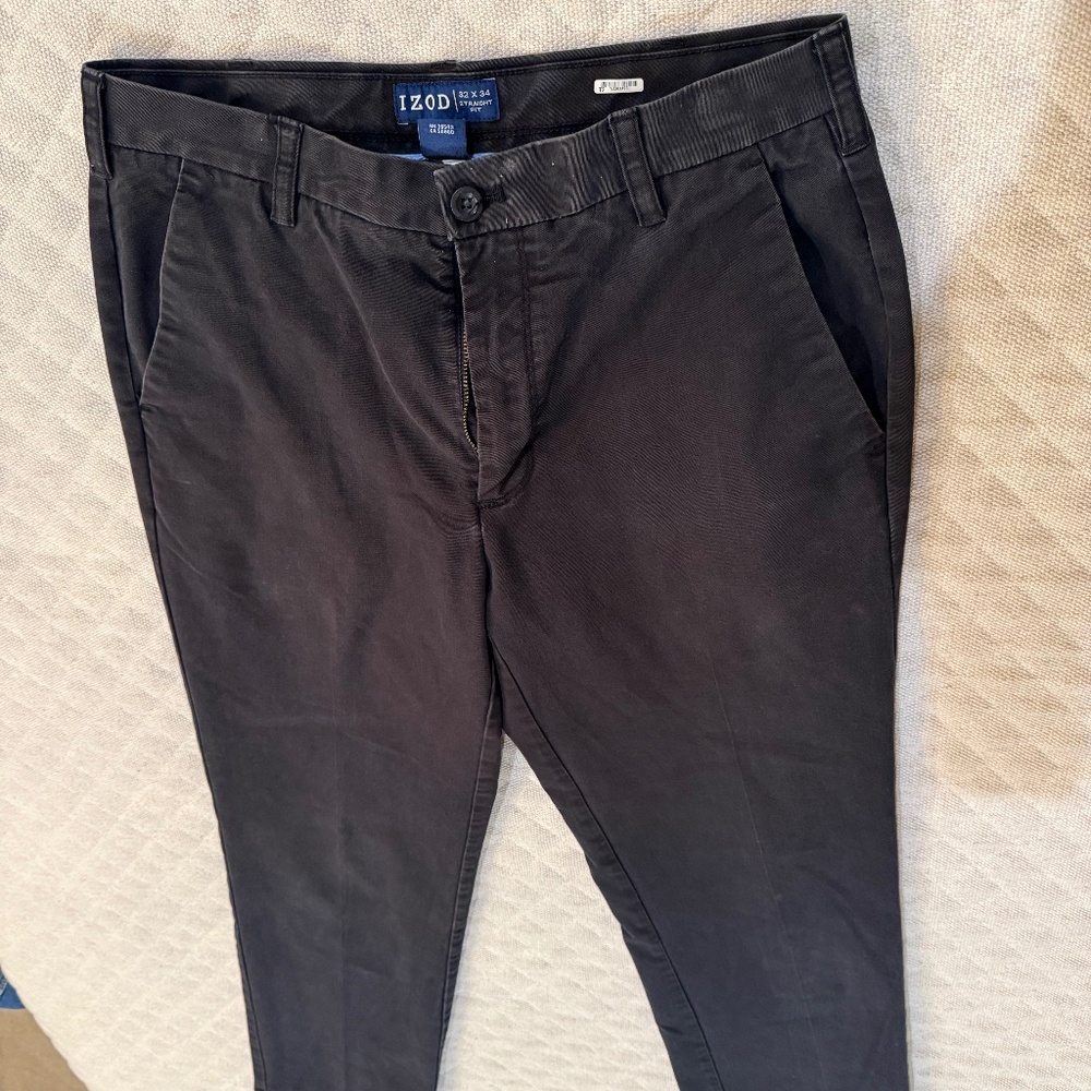 Mens Black Izod Straight Leg